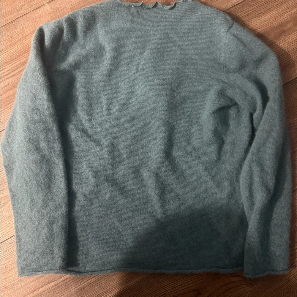 Banana Republic Teal Wool Angora Blend Sweater Tagged XL Fits S/M - Picture 2 of 4